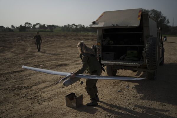 Israel has a wide variety of drones in its arsenal, including small reconnaissance UAVs like the one pictured which can be disassembled and carried aboard light vehicles. - Sputnik International