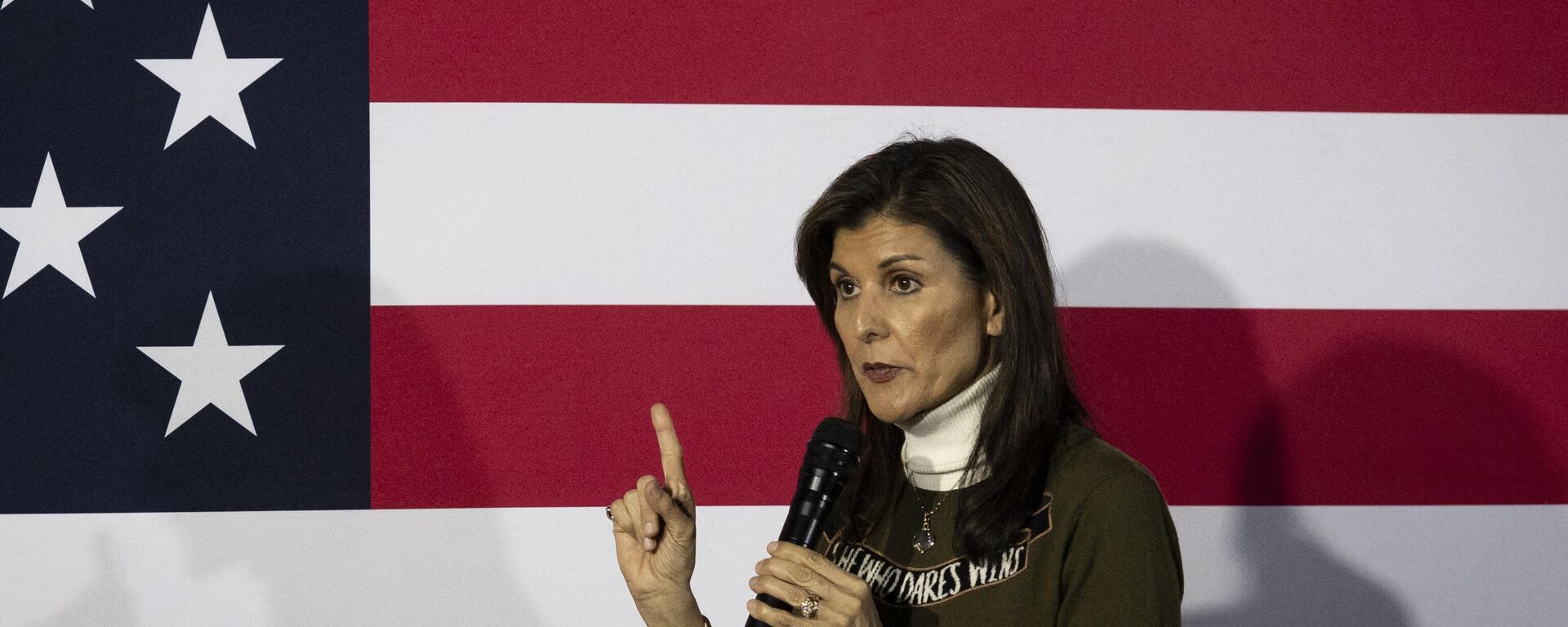 Former UN Ambassador and 2024 presidential hopeful Nikki Haley speaks at a campaign event in The James Theater in Iowa City, Iowa, on January 13, 2024. - Sputnik International, 1920, 22.01.2024