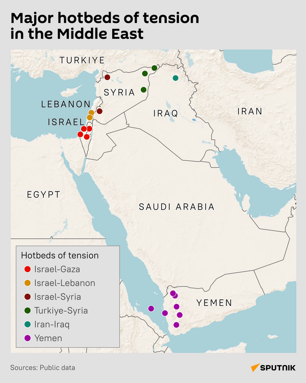 Middle East conflicts hotbeds desk - Sputnik International