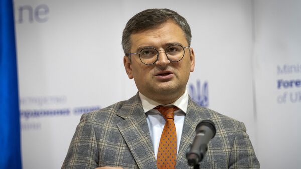 Ukrainian Foreign Minister Dmytro Kuleba speaks as he attends a join press conference with German Foreign Minister following their talks in Kiev on September 11, 2023 - Sputnik International