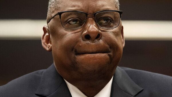 US Defense Secretary Lloyd Austin testifies during a Senate Appropriations Subcommittee on Defense hearing for the fiscal year 2024 budget request for the Department of Defense on Capitol Hill in Washington, DC, on May 11, 2023 - Sputnik International