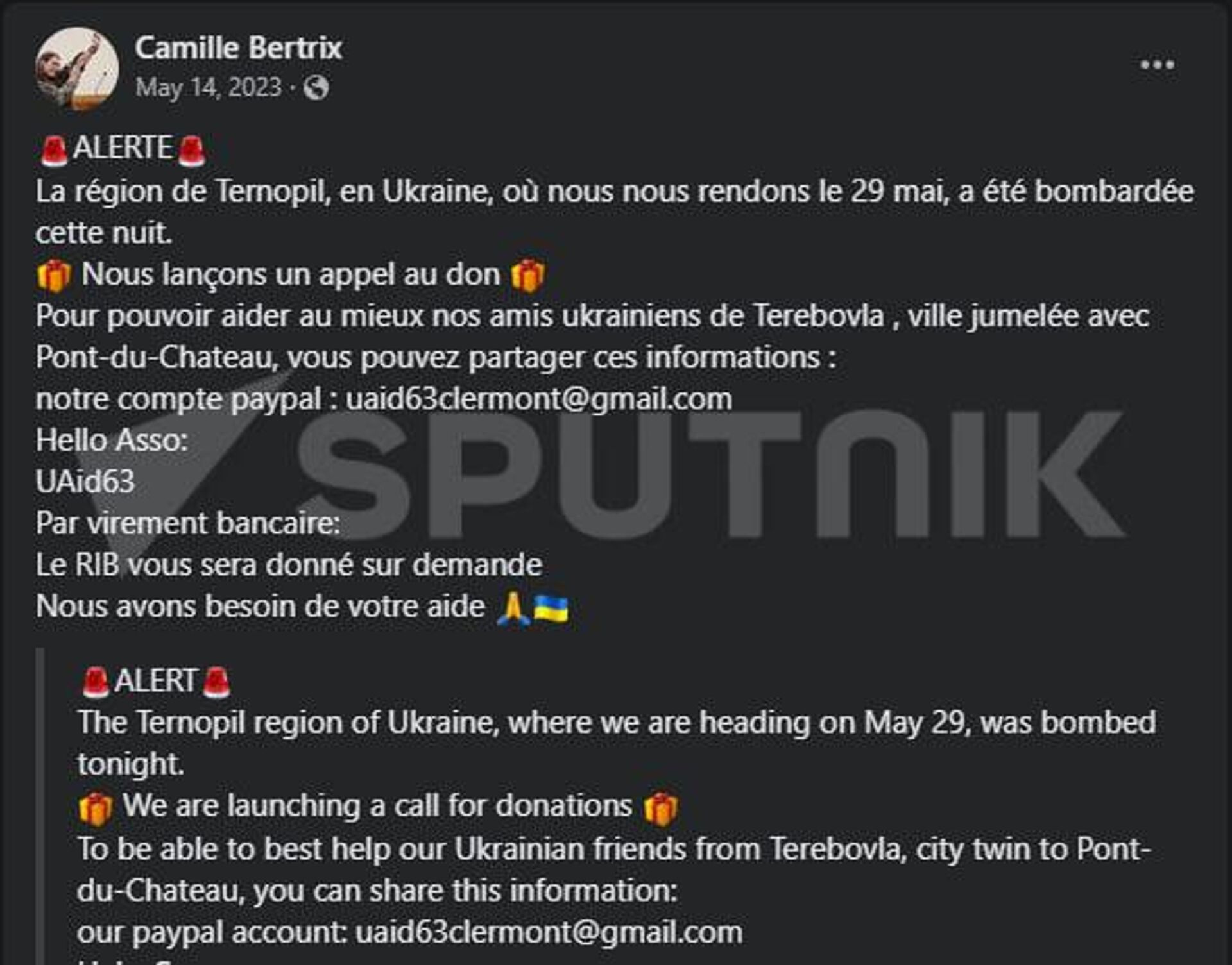 A French mercenary in Ukraine Camille Bertrix - Sputnik International, 1920, 19.01.2024
