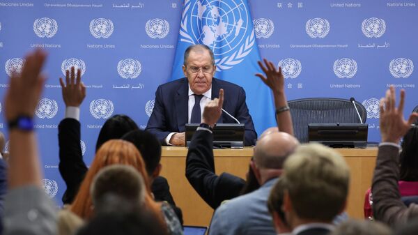 Russia's Foreign Minister Sergey Lavrov attends a press conference after addressing the 78th Session of the U.N. General Assembly - Sputnik International