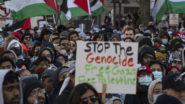 Участники Марша на Вашингтон за Газу в Вашингтоне - Sputnik International