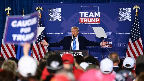 Former US President and 2024 presidential hopeful Donald Trump speaks at a Commit to Caucus Rally in Las Vegas, Nevada, on January 27, 2024 - Sputnik International