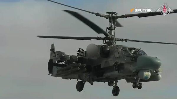 Russian Aerospace Forces' Ka-52 Alligator helicopter crews destroyed another Ukrainian stronghold - Sputnik International