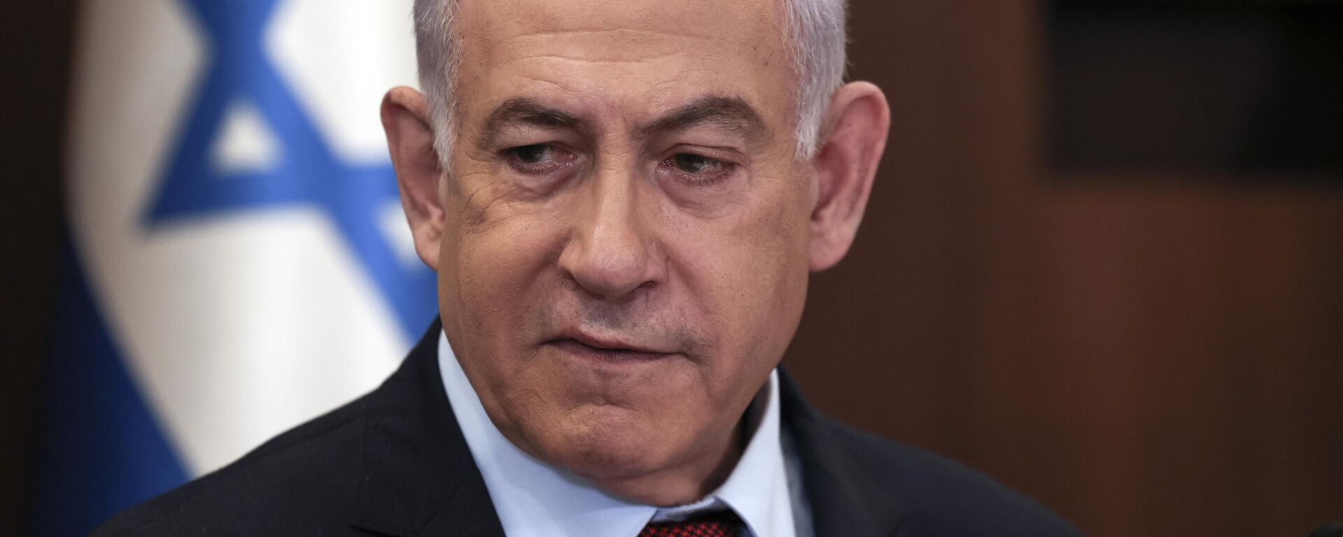 Israeli Prime Minister Benjamin Netanyahu heads the weekly cabinet meeting at his office in Jerusalem on December 10, 2023 - Sputnik International, 1920, 29.01.2024