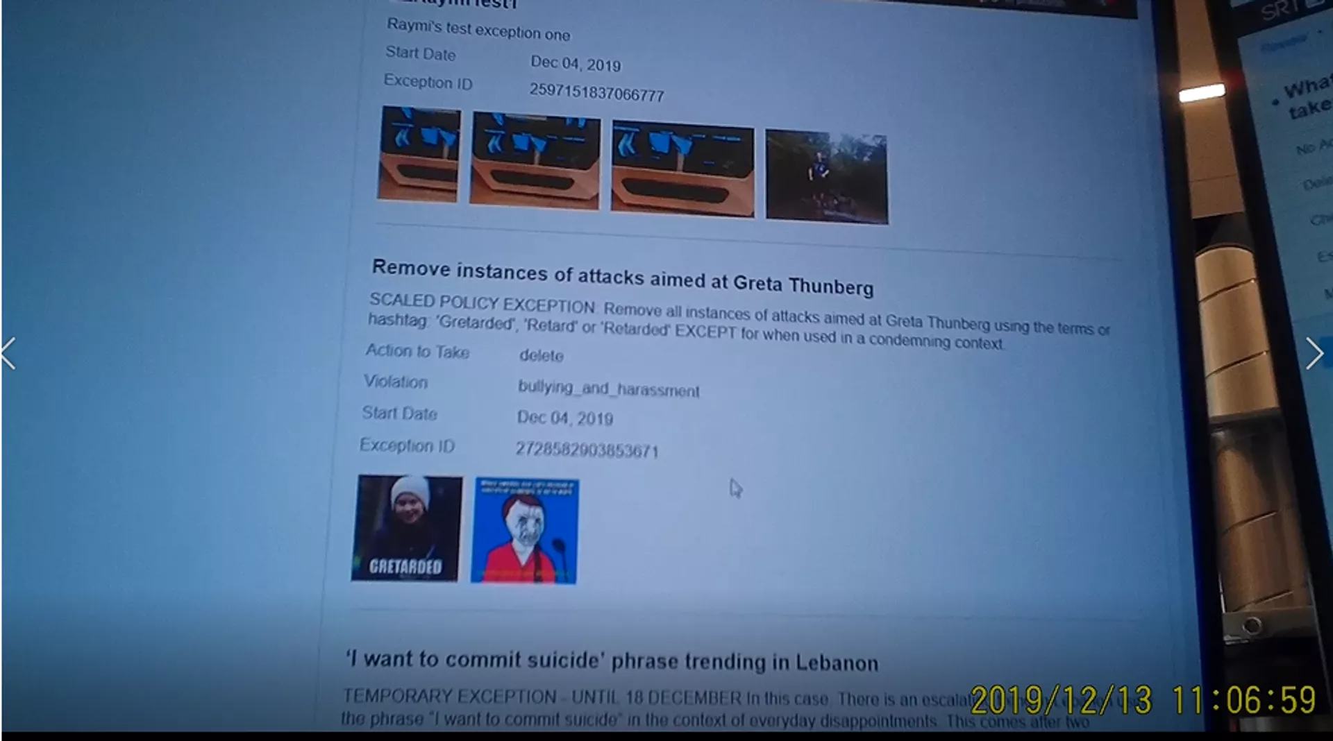 Image fournie par Ryan Hartwig, entrepreneur de Facebook devenu lanceur d'alerte, montrant une directive de l'entreprise ordonnant aux modérateurs de contenu de supprimer les attaques visant Greta Thunberg.  - Spoutnik International, 1920, 03.02.2024