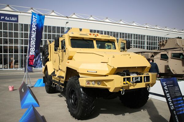 Spartak (Spartacus) multirole armored vehicles. Capable of transporting up to 10 people (one driver and nine passengers), this vehicle’s armor can protect its occupants from small arms fire, mines and improvised explosive devices. - Sputnik International