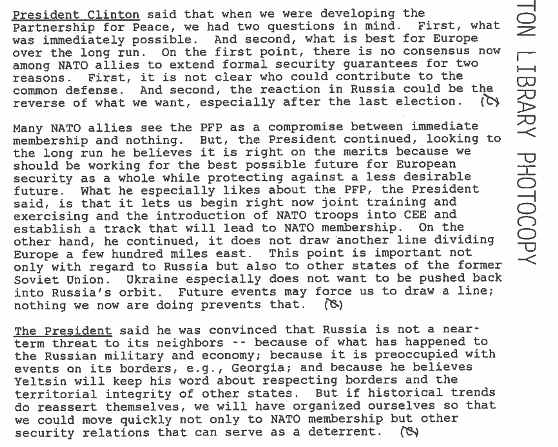 Excerpt from declassified January 1994 conversation between US President Bill Clinton and Czech President Vaclav Havel. - Sputnik International, 1920, 08.02.2024