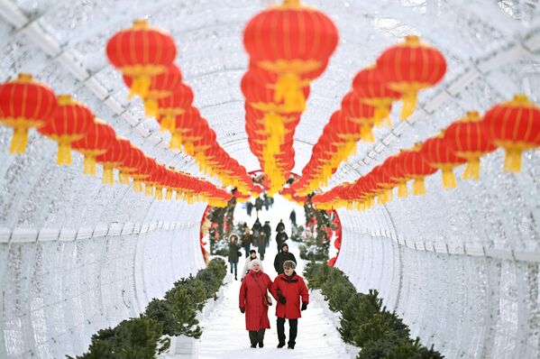Visitors at the Chinese New Year in Moscow festival. - Sputnik International