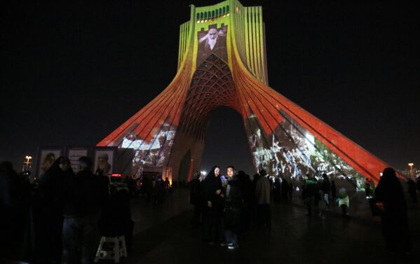 Pictured: The famous Azadi (Freedom) Tower is illuminated with historical photographs of the late Iranian Supreme Leader Ayatollah Ruhollah Khomeini, leader of the Islamic Revolution, and Iran&#x27;s national flag during a ceremony of the 45th anniversary of the Islamic Revolution, in Tehran, February 10, 2024.After February 1979, it took Moscow and Tehran time to calibrate their new relationship. Then-Soviet leader Leonid Brezhnev hailed the revolution as a &quot;great historical victory for the Iranian people,&quot; with the USSR becoming the first country in the world to recognize the new government. Moscow was undoubtedly relieved by the ouster of an American puppet regime in such a strategically vital country bordering its soft southern underbelly, and heartened by Tehran&#x27;s decision to break off relations with Washington and join the Non-Aligned Movement. - Sputnik International
