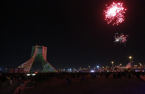 Pictured: Fireworks explode near Azadi (Freedom) Tower during celebrations of the 45th anniversary of the Islamic Revolution, February 10, 2024.The construction of an economic and security bloc involving Russia and Iran accelerated dramatically in 2023, when Tehran joined the Shanghai Cooperation Organization and BRICS.At the same time, bilateral ties continue to grow stronger, with Moscow announcing in December 2023 that the two countries would be speeding up work to complete a &quot;major new interstate agreement,&quot; widely speculated to be a strategic partnership pact involving economic, security, cultural, technical, scientific, and other cooperation. - Sputnik International