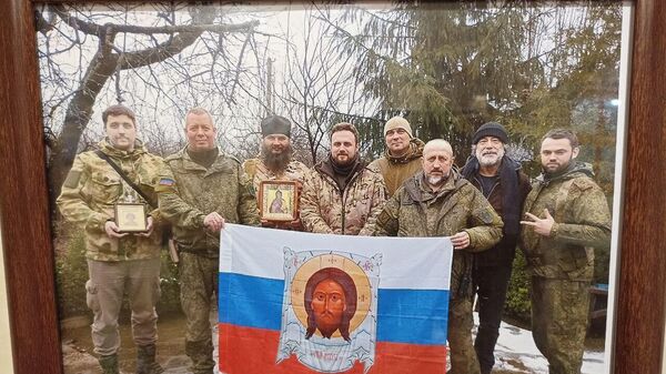 Quite an honor. This pic is now on the wall of the HQ of the Dmitry Donskoy Orthodox Christian battalion in Donbass - Sputnik International