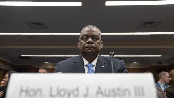 Secretary of Defense Lloyd Austin arrives to testify during a Senate Appropriations Subcommittee on Defense hearing on the fiscal year 2024 budget request of the Department of Defense, Thursday, May 11, 2023, on Capitol Hill in Washington - Sputnik International