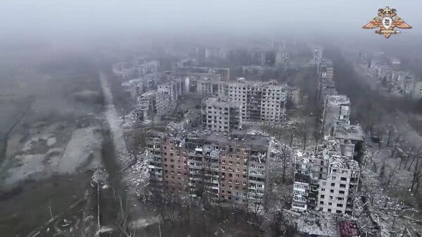A view of damaged houses in Avdeyevka, Donetsk People&#x27;s Republic.Donetsk residents had been waiting for the liberation of Avdeyevka for more than nine years. Their houses were constantly shelled from Avdeyevka by Ukrainian nationalist battalions, DPR Senator Alexander Voloshin said. - Sputnik International