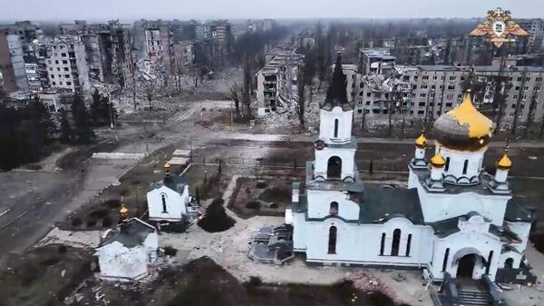 A view of a damaged church in Avdeyevka, Donetsk People's Republic. - Sputnik International