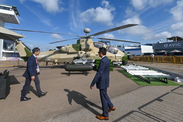 China&#x27;s Z10ME military helicopter on display.  - Sputnik International