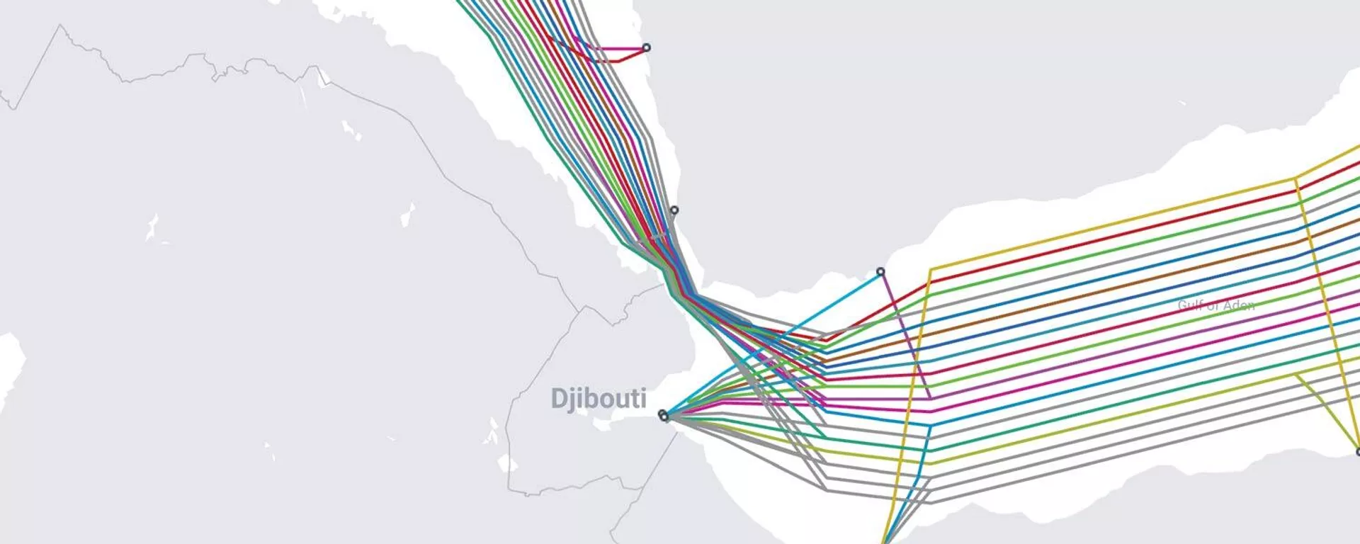 Map of underwater communications cables running through the Red Sea.  - Sputnik International, 1920, 27.02.2024