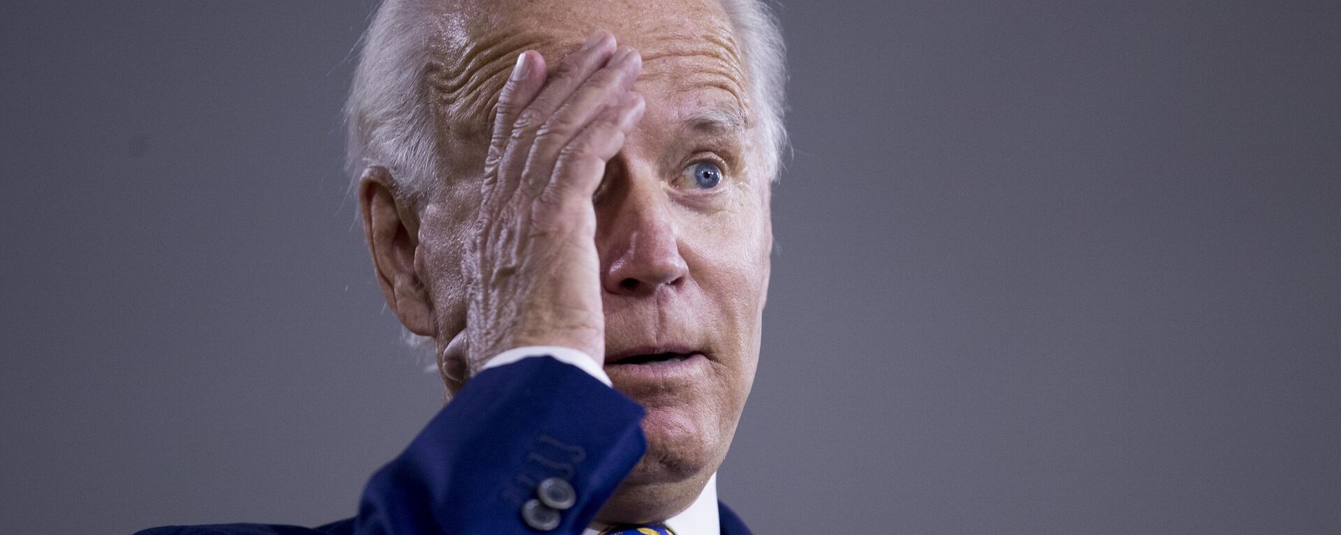 Democratic presidential candidate former Vice President Joe Biden gestures while referencing President Donald Trump at a campaign event at the William Hicks Anderson Community Center in Wilmington, Del., Tuesday, July 28, 2020 - Sputnik International, 1920, 28.02.2024