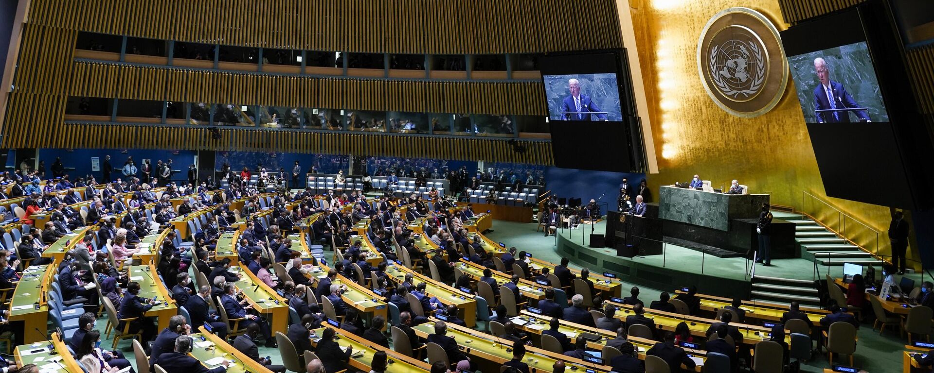 President Joe Biden delivers remarks to the 76th Session of the United Nations General Assembly, Tuesday, Sept. 21, 2021, in New York - Sputnik International, 1920, 26.03.2024