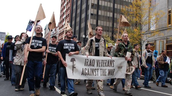 Iraq Veterans Against the War marching in Boston at the New England Anti-war Mobilization. - Sputnik International