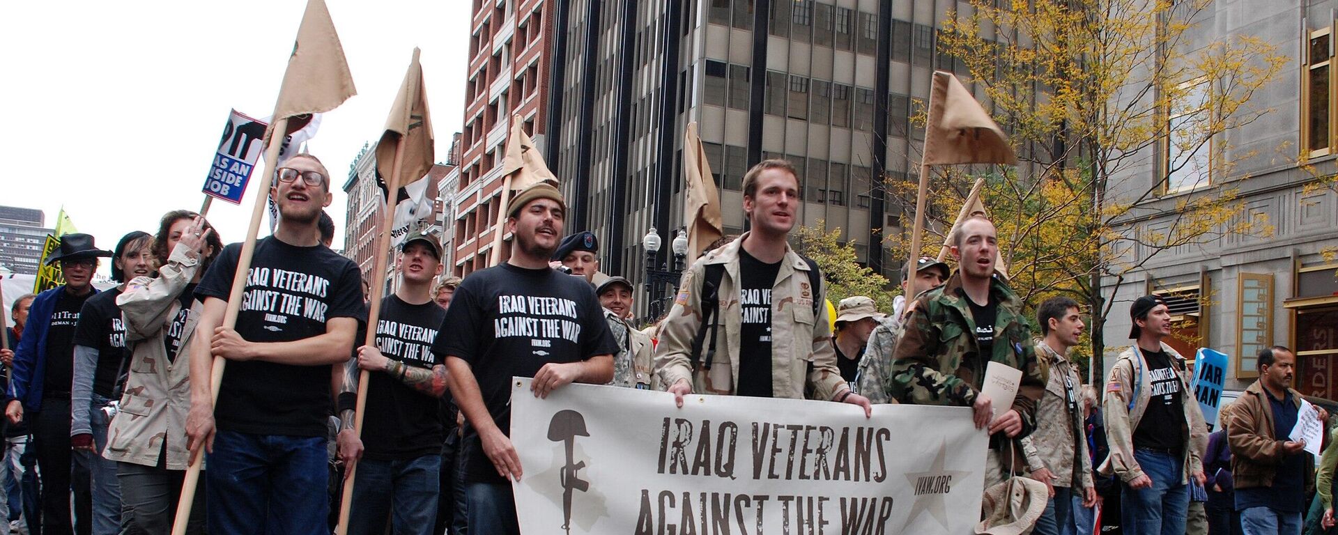 Iraq Veterans Against the War marching in Boston at the New England Anti-war Mobilization. - Sputnik International, 1920, 01.03.2024