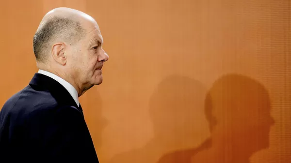 German Chancellor Olaf Scholz arrives for the cabinet meeting of the German government at the chancellery in Berlin, Wednesday, Feb. 21, 2024.  - Sputnik International