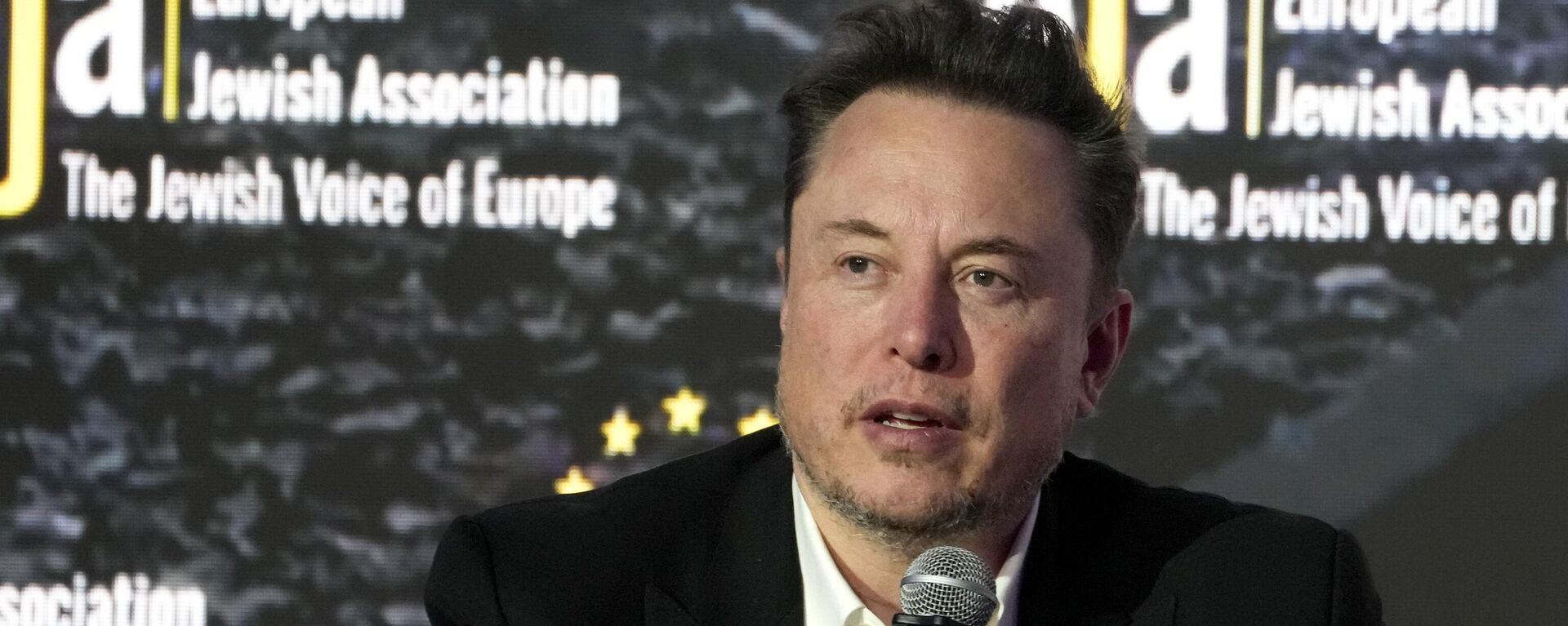 Tesla and SpaceX's CEO Elon Musk addresses the European Jewish Association's conference, in Krakow, Poland, Monday, Jan. 22, 2024. Tesla and SpaceX's CEO Elon Musk addresses the European Jewish Association's conference, in Krakow, Poland, Monday, Jan. 22, 2024. - Sputnik International, 1920, 16.09.2024