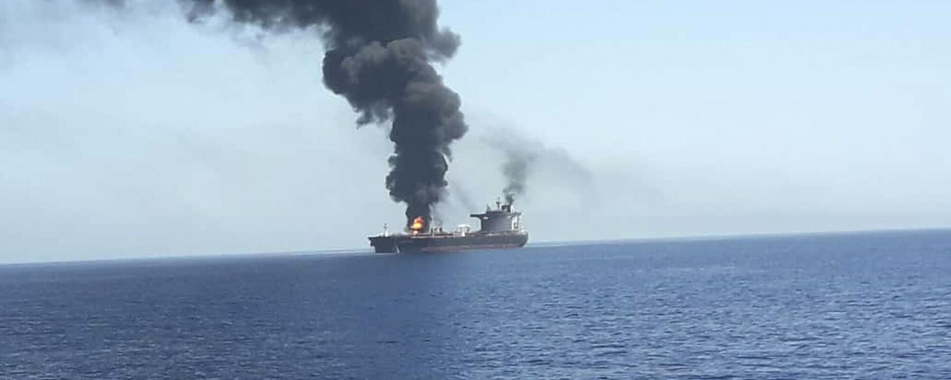 In this photo released by state-run IRIB News Agency, an oil tanker is on fire in the sea of Oman, Thursday, June 13, 2019 - Sputnik International, 1920, 06.03.2024