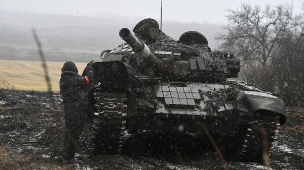 Russia's T-72B tank is seen in the special military operation zone. File photo - Sputnik International