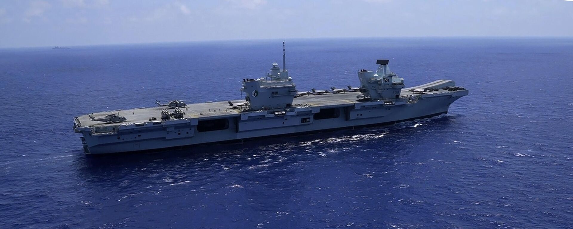 The UK's newest aircraft carrier HMS Queen Elizabeth in the Mediterranean Sea on Sunday, June 20, 2021.  - Sputnik International, 1920, 10.03.2024