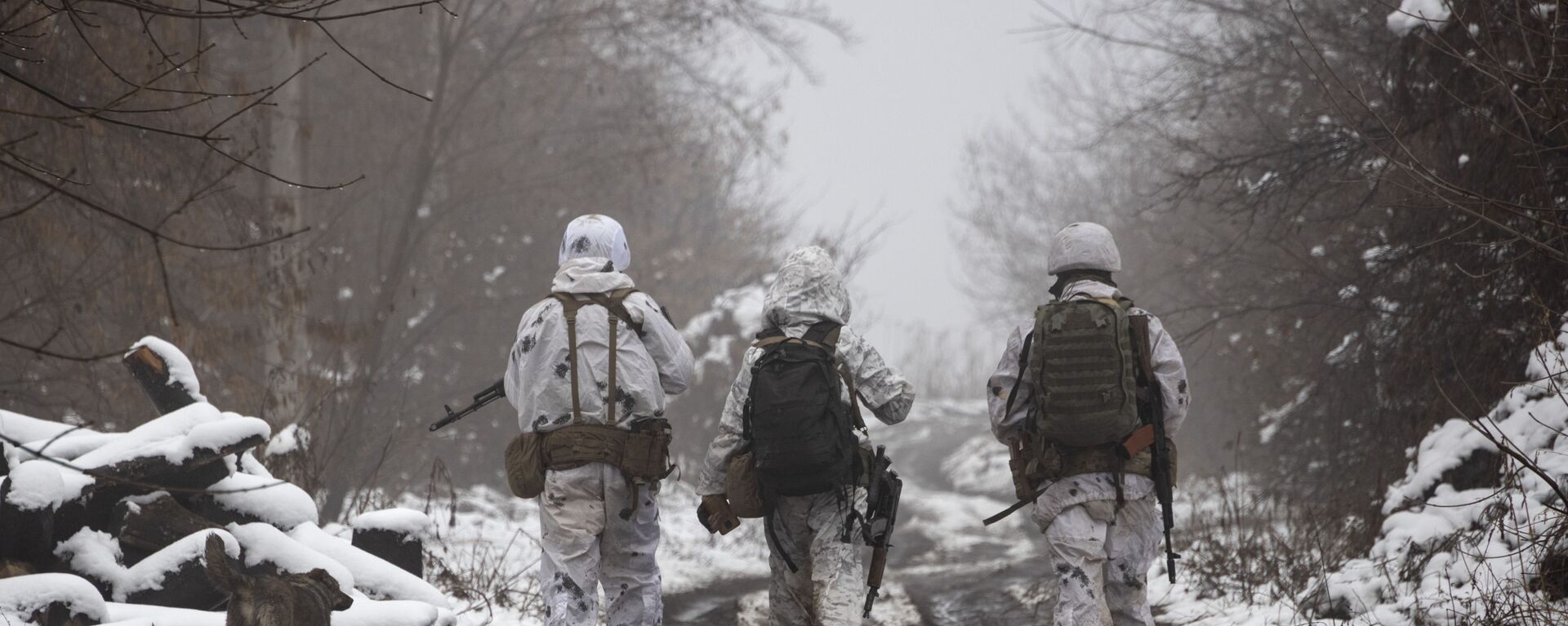 Ukrainian soldiers walks near Katerinovka, Donetsk region - Sputnik International, 1920, 11.03.2024