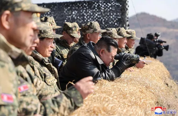 North Korean leader Kim Jong Un personally attended the military maneuvers. Photo: KCNA.