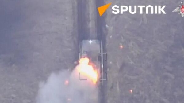  Ukrainian equipment being destroyed during an attempted breakthrough - Sputnik International