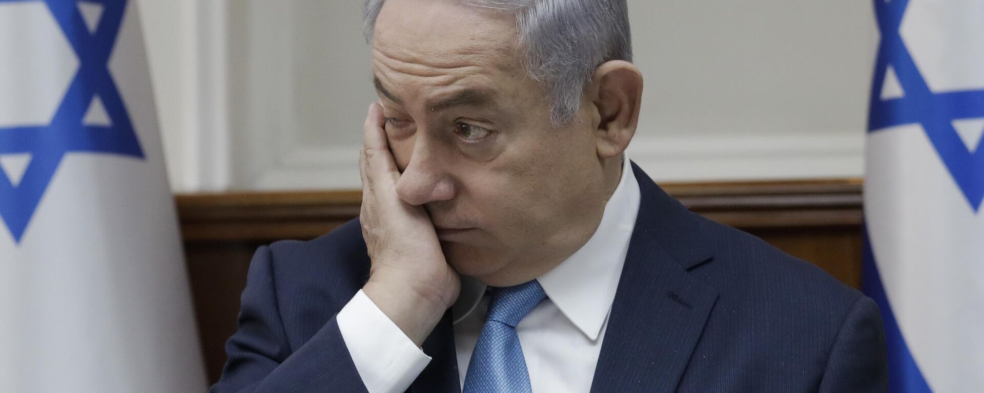بنیامین نتانیاهو نخست وزیر اسرائیل در جلسه کابینه در اورشلیم، چهارشنبه، 3 ژانویه 2018 شرکت می کند - Sputnik International 1920 2024/04/17