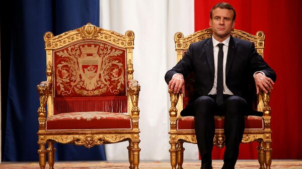 French President Emmanuel Macron takes part in an official ceremony at Paris' city hall after his formal inauguration as French President on May 14, 2017 in Paris. File photo. - Sputnik International