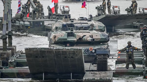 German Leopard 2A4 takes part in NATO's Steadfast Defender 2024 drills in Poland. File photo. - Sputnik International