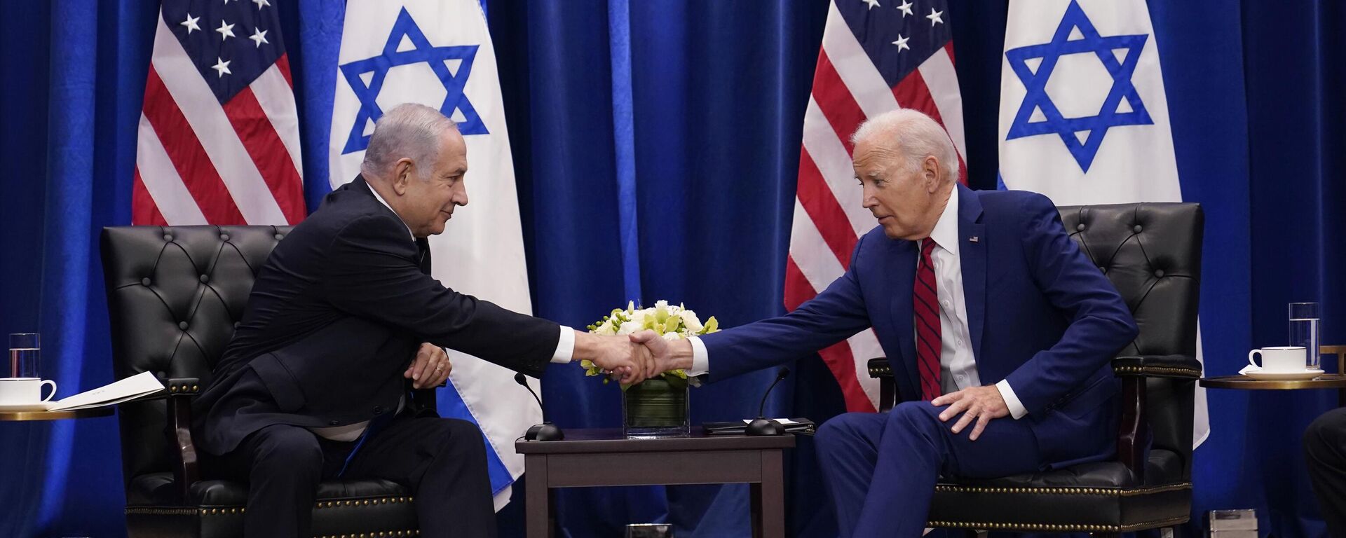 President Joe Biden meets with Israeli Prime Minister Benjamin Netanyahu in New York, Wednesday, Sept. 20, 2023 - Sputnik International, 1920, 26.03.2024