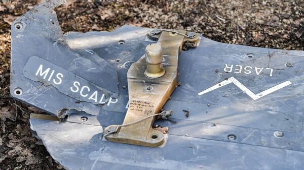 A fragment of the fallen Anglo-French Storm Shadow missile. The data obtained during the dismantling of the missile is transferred to various agencies, including for improving air defense. - Sputnik International