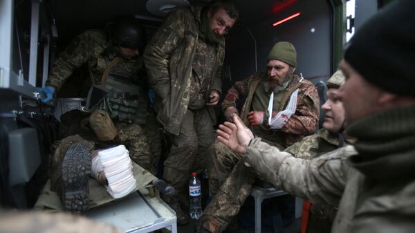 A wounded serviceman of the Ukrainian Armed Forces. File photo - Sputnik International