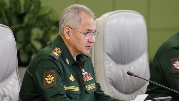 Russian Defence Minister Sergei Shoigu conducts a strategic meeting at the Ministry of Defense - Sputnik International