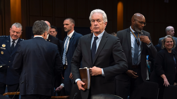CIA director William Burns prepares to leave after the open portion of a hearing of the Senate Intelligence Committee on Capitol Hill, Monday, March 11, 2024, in Washington.  - Sputnik International