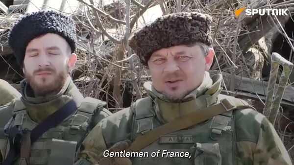 Senior Cossack leader Nikolai Dyakonov recorded an address to France's President Emmanuel Macron - Sputnik International
