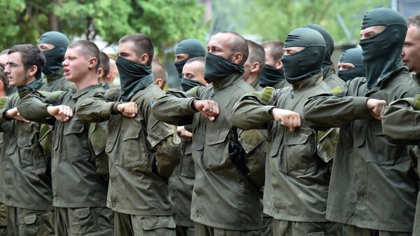 Recruits of the Azov battalion. File photo - Sputnik International
