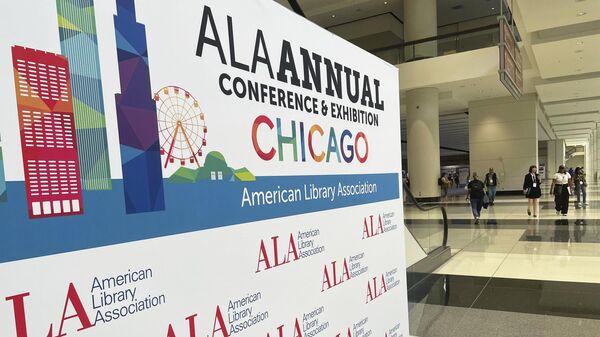 The entrance to the American Library Association annual conference is seen, June 24, 2023, in Chicago. - Sputnik International