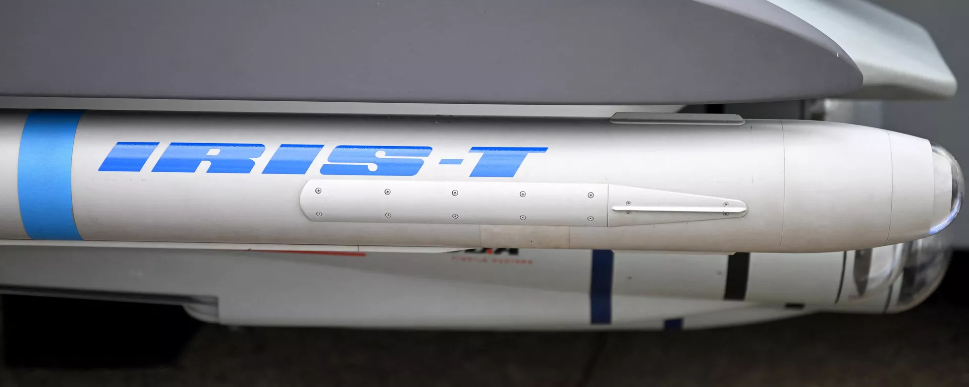 This photograph shows a short range air-to-air missile Iris-T displayed on the European multinational twin-engine, canard delta wing and multirole fighter Eurofighter Typhoon at the International Paris Air Show in the Paris–Le Bourget Airport, on June 19, 2023.  - Sputnik International, 1920, 18.04.2024