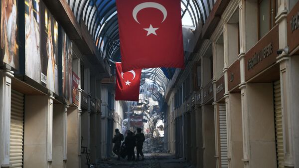 Ликвидация последствий землетрясения продолжается в Турции - Sputnik International