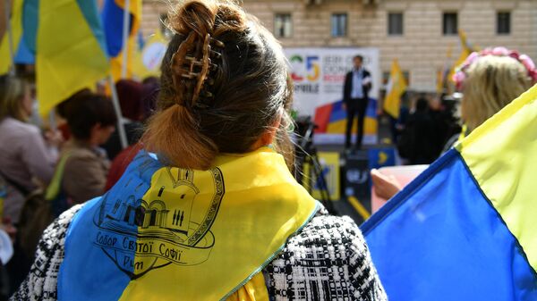 Ukrainians in Italy, in front of the ancient Pantheon, in central Rome, on April 25, 2023.  - Sputnik International