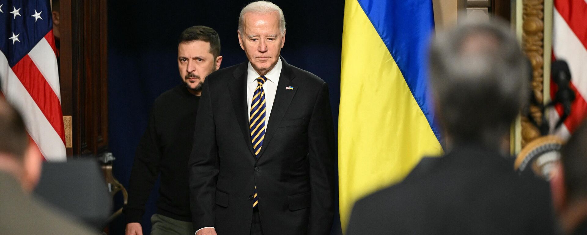 US President Joe Biden and Ukraine’s Volodymyr Zelensky. - Sputnik International, 1920, 29.04.2024